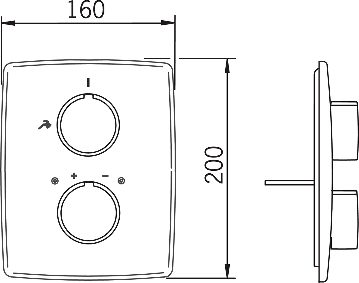 Oras 2887 Панель смесителя для душа 2887 Cubista Хром  - Вид №1