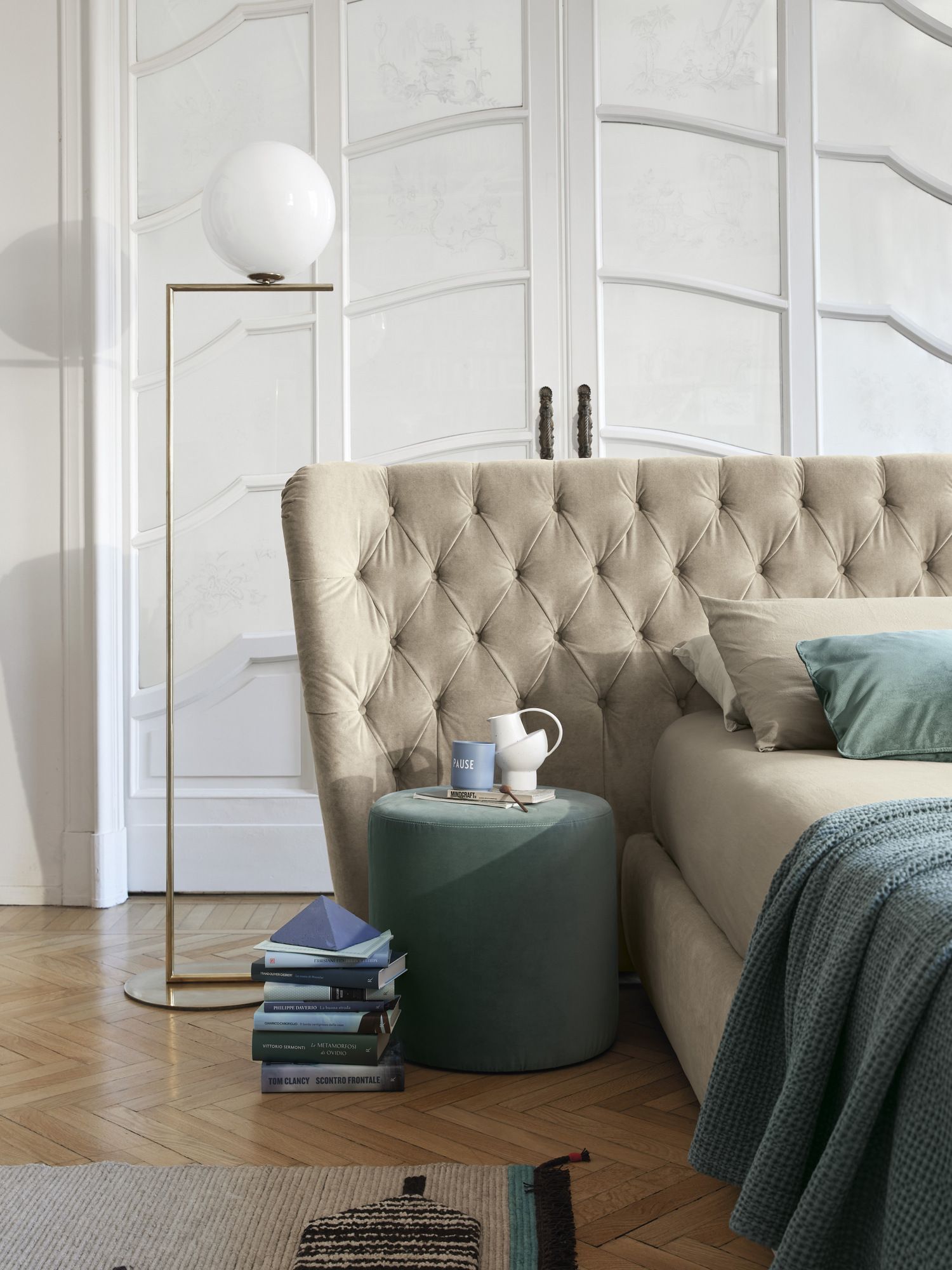 Односпальная кровать для хранения с капитонным изголовьем Bolzan Selene ARCH-00055484 - Вид №3