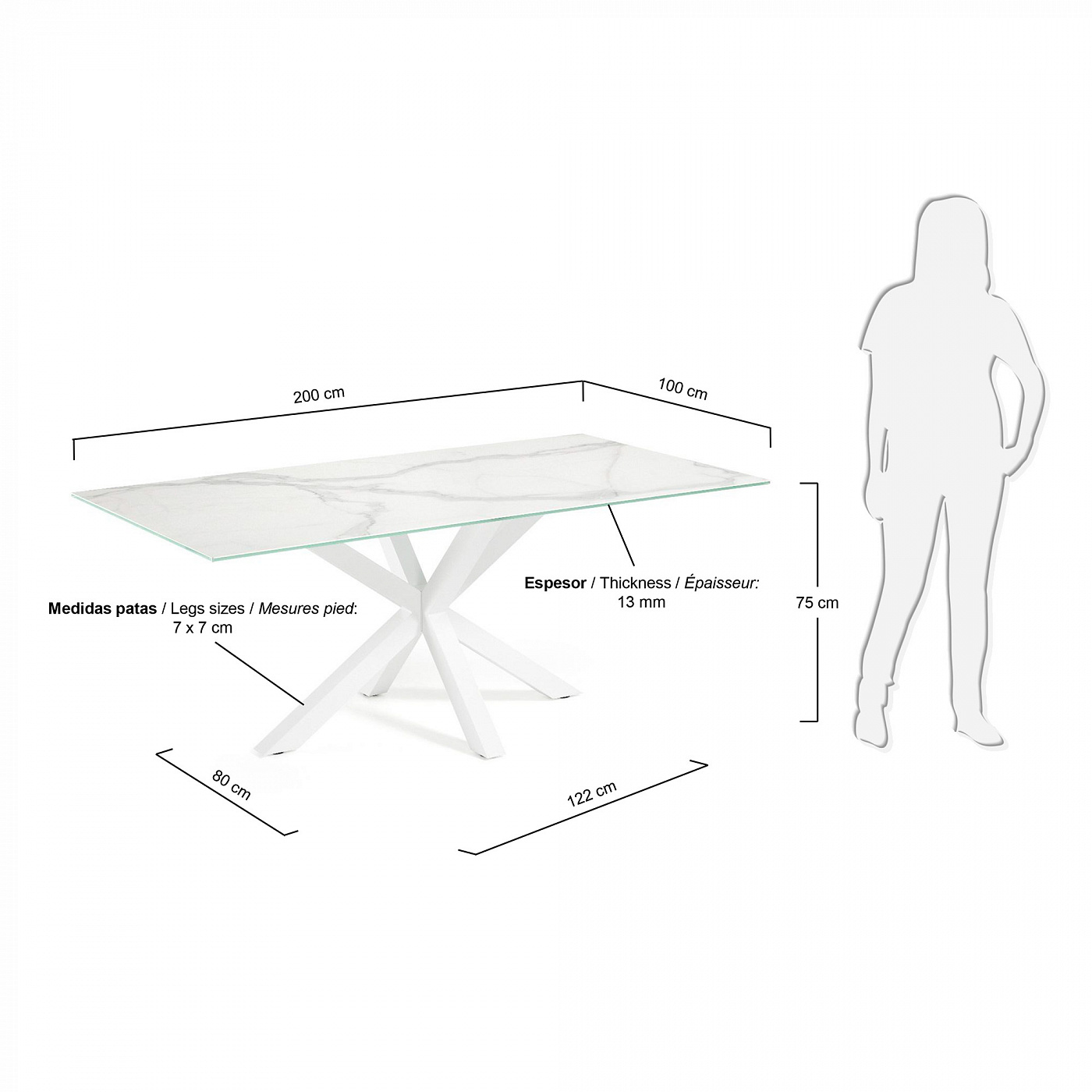 054210 Стол Arya 200x100 La Forma Argo - Вид №2