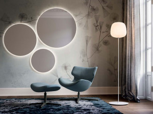 Напольная лампа из дутого стекла и окрашенного металла