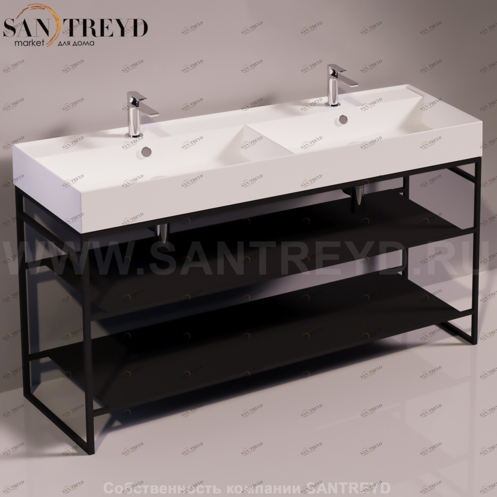 Консоль напольная под раковину AGILE 141см черная Simas AGSA141DNEROMATT