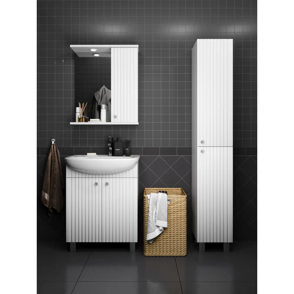 Тумба в ванную Роллс 78x65x30 см ЛДСП цвет белый Santreyd STLM-2075750 - Вид №3