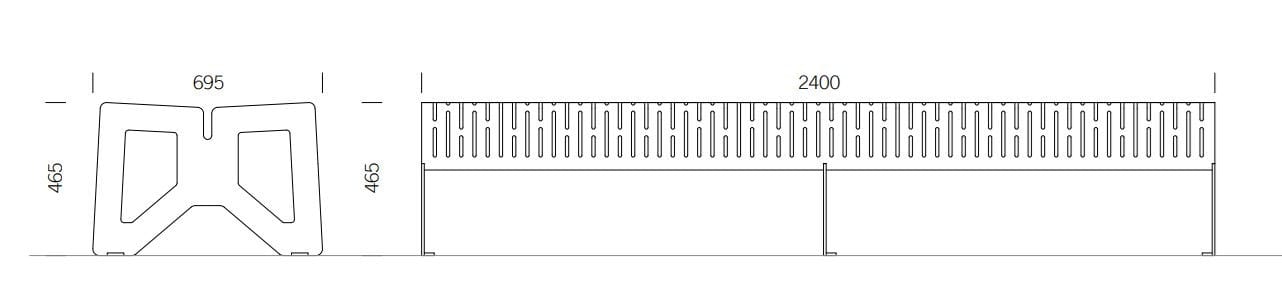 Скамья из нержавеющей стали со спинкой BENKERT BANKE Chalidor ARCH-00135961 - Вид №3