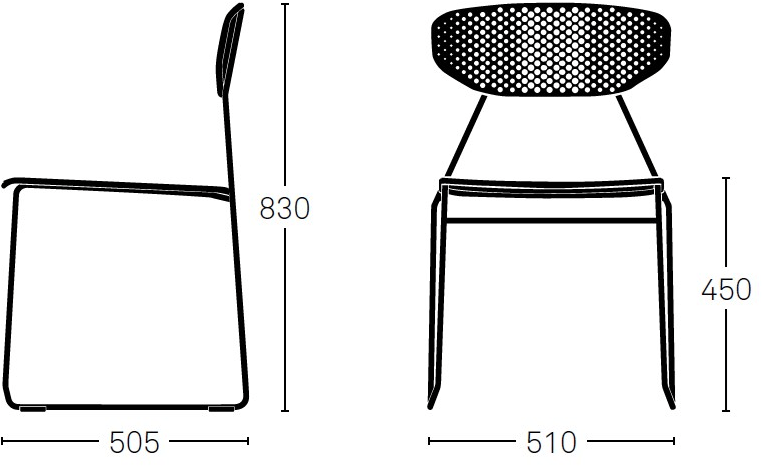 Deadgood Стул стальной штабелируемый с открытой спинкой Naked N1 - Вид №10