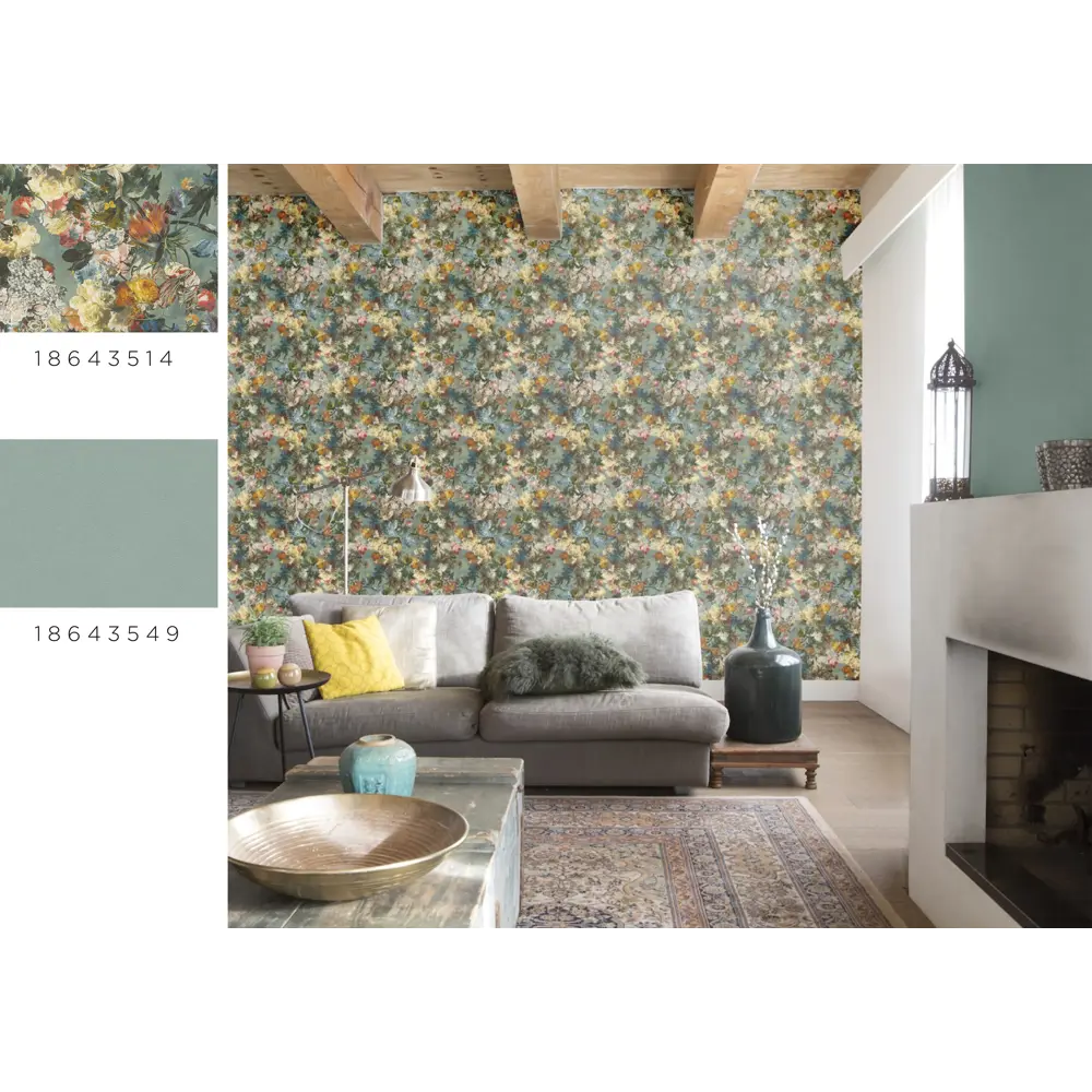 Обои флизелиновые Rasch Passepartout зелёные 0.53 м 606348 STLM-2128200 - Вид №3