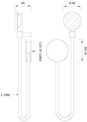 Ceadesign Смеситель для душа из нержавеющей стали с ручным душем Circle Cir 09 - Вид №1