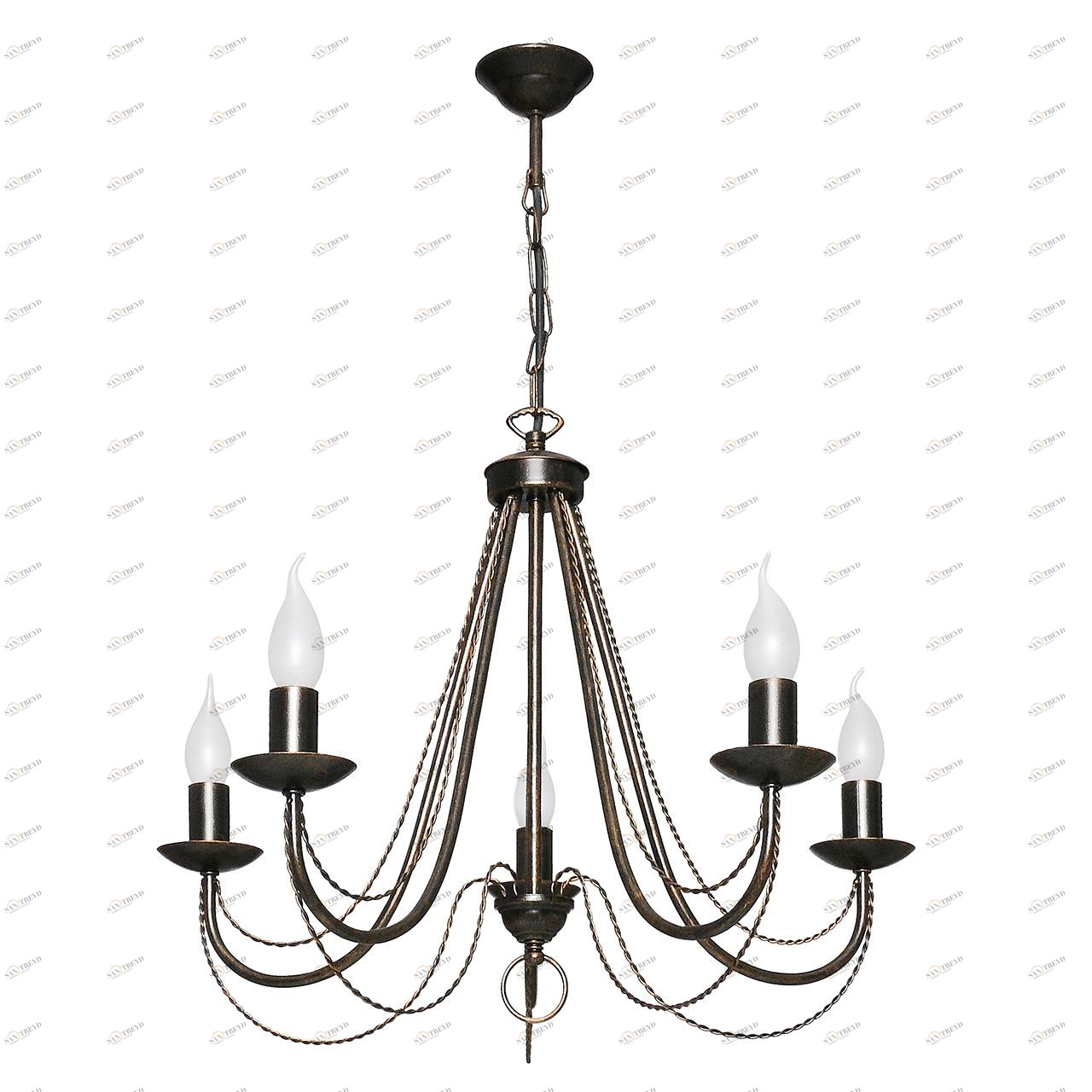 Люстра дизайнерская Across черная 10138-5L SUPERNW СВЕЧИ 056660 Черный 