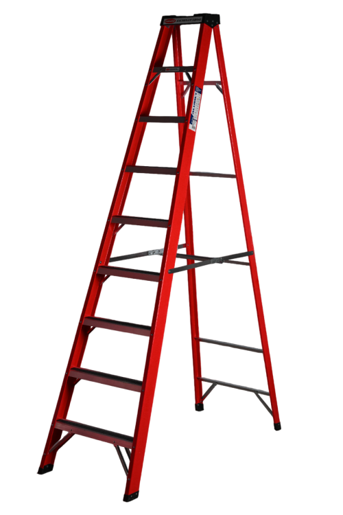 Стремянка SF 1008 стеклопластиковая 8 ступеней, Alumet, с органайзером 
