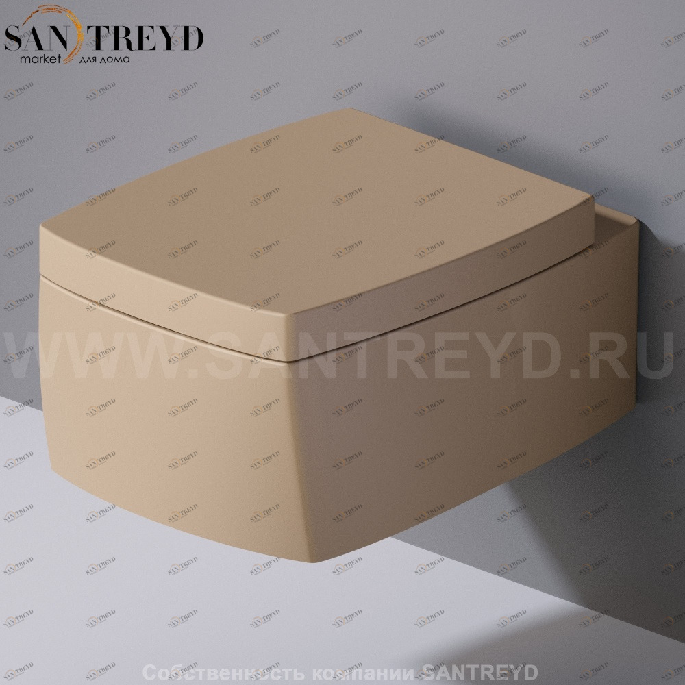 S571131 Подвесной унитаз настенный Бежевый A. e T. Italia SQUARE Италия AeT ITALIA