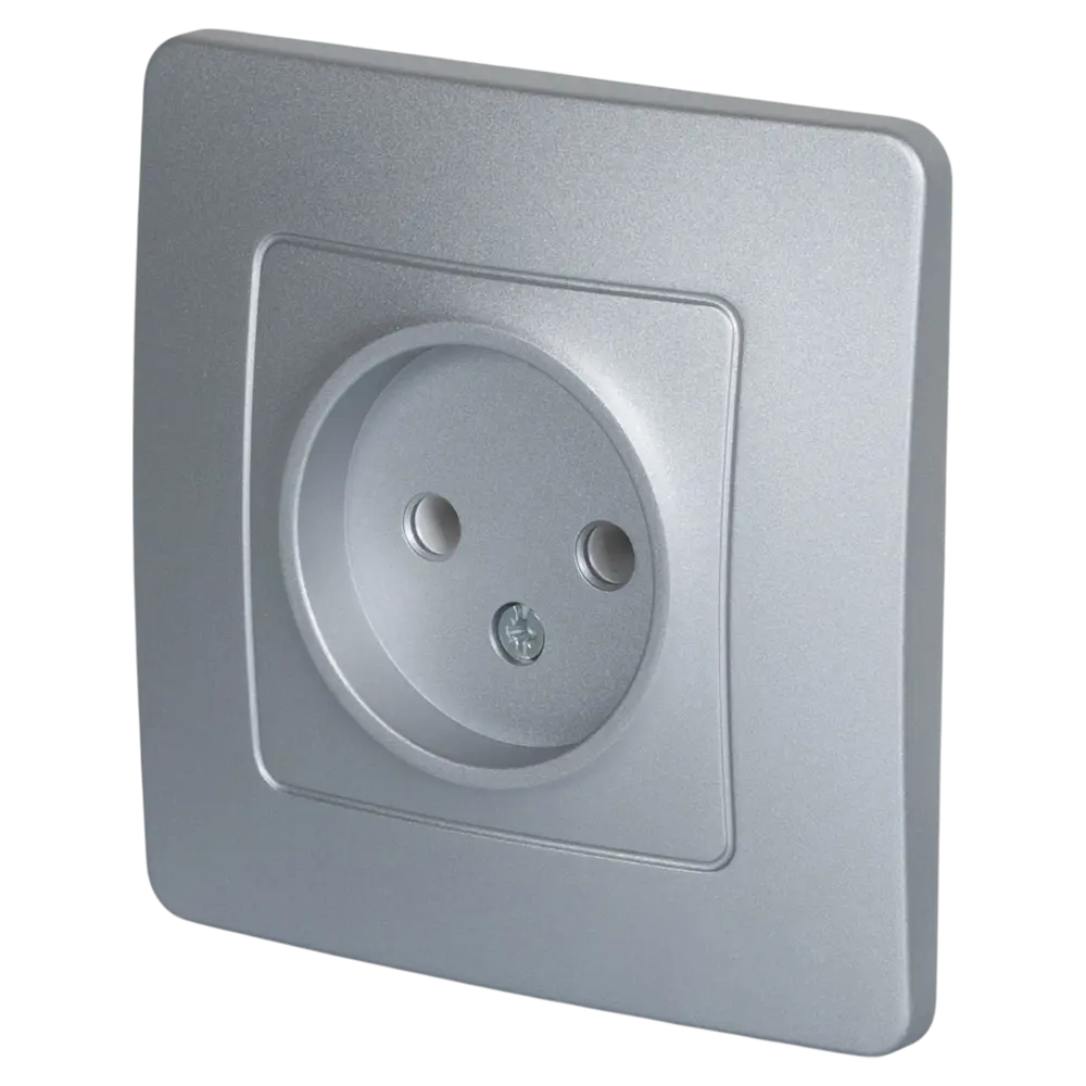 Розетка встраиваемая Systeme Electric Blanca без заземления цвет алюминий STLM-2087598 - Вид №1