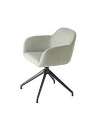 Myra 678 Вращающееся кресло со стальным каркасом на 4 ножках, сиденьем и спинкой с мягкой обивкой, алюминиевый каркас с четырех сторон. Et al. Myra