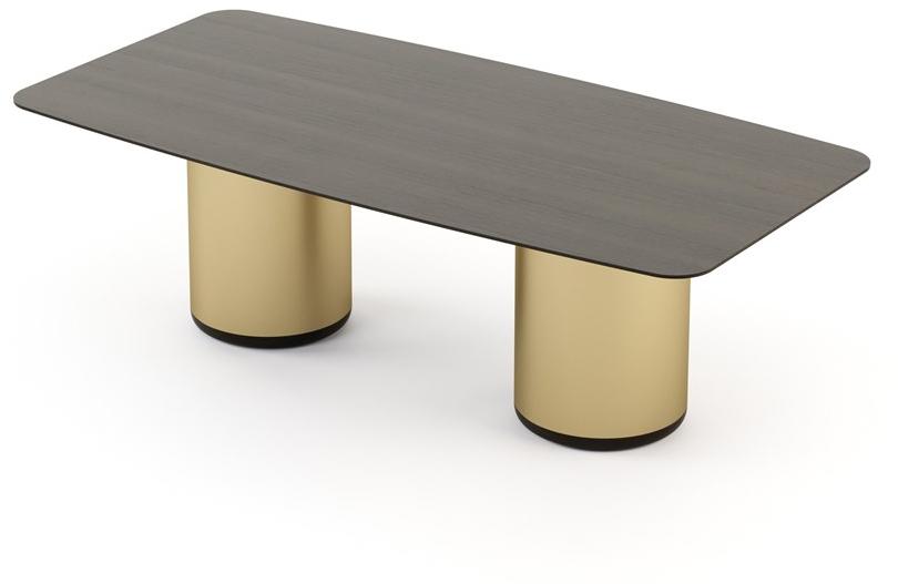 Stylish Club Прямоугольный обеденный стол из латуни и дерева Her Scf.he11 - Вид №2