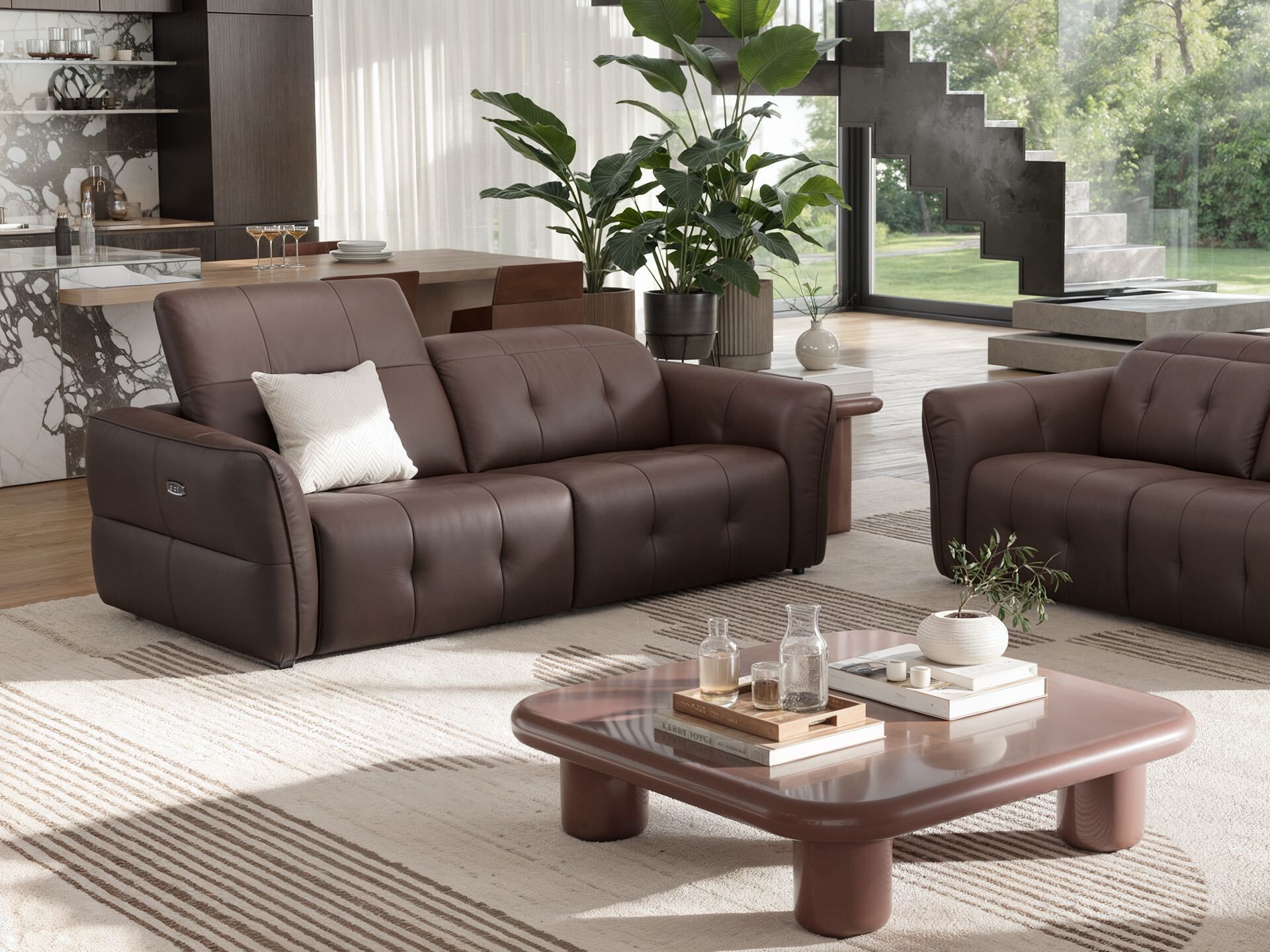 3-местный кожаный диван Sofanella Maranello ARCH-00090996 - Вид №1