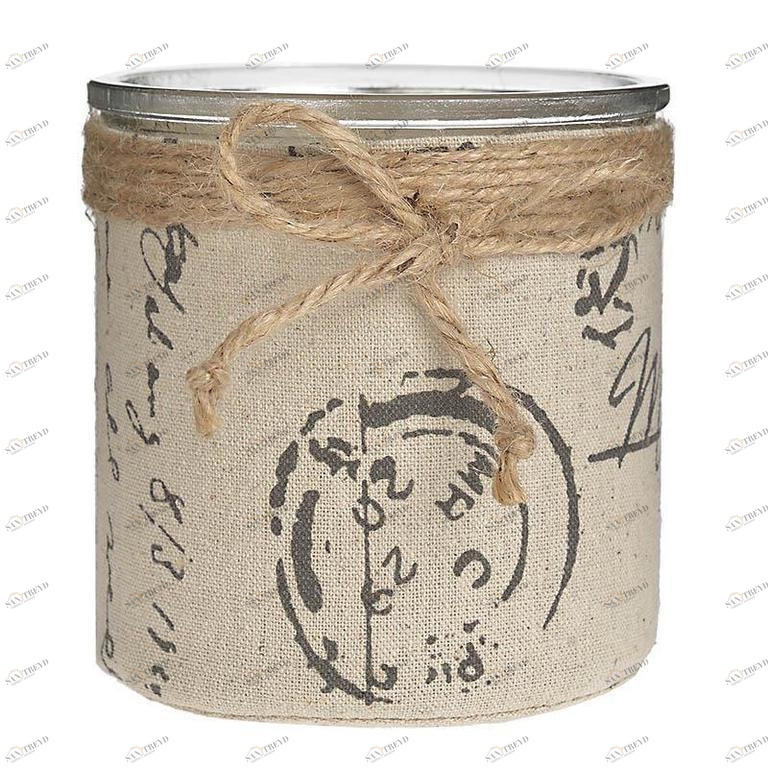 Подсвечник стеклянный с текстилем бежевый Roberts TO4ROOMS  212736 Бежевый 