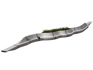 Модульная скамейка из переработанного пластика со спинкой