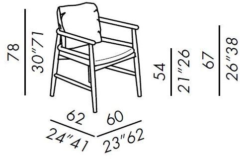 Meridiani Стул с обивкой и подлокотниками Teresina sun-id-1448583 - Вид №3