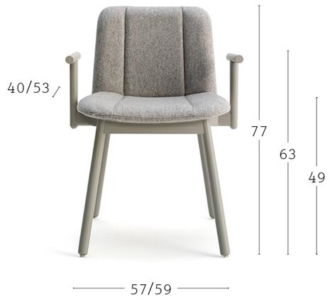 Billiani Стул из ткани с подлокотниками Hippy 636 - Вид №4