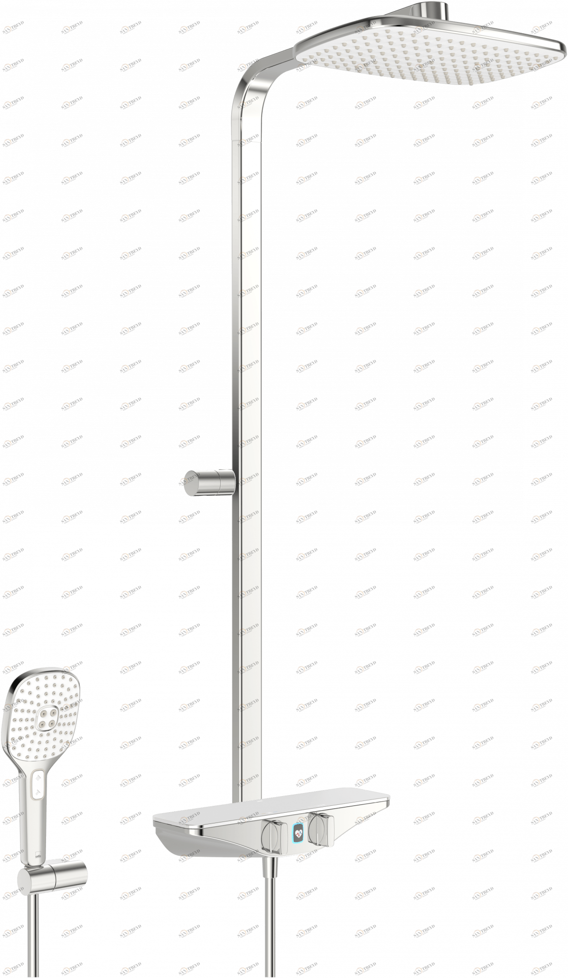 Oras 7592U-11 Смеситель с верхним душем rain shower, 6 V 7592U-11 Esteta Wellfit Хром/Белый 