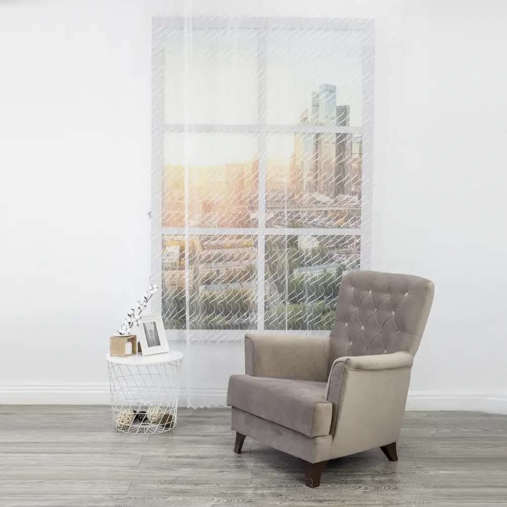 Тюль 1 м/п Вышивка 908844 сетка 290 см цвет шампань TEX REPUBLIC STLM-2082896 - Вид №3