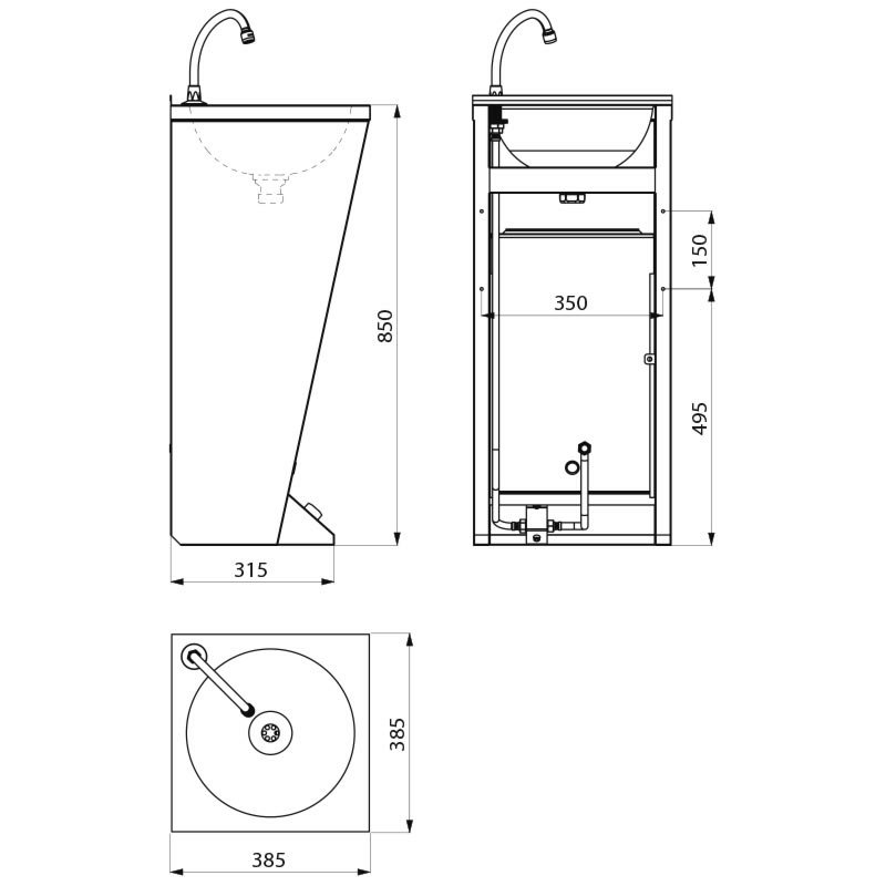 180300 Напольный рукомойник SXL DELABIE  - Вид №1