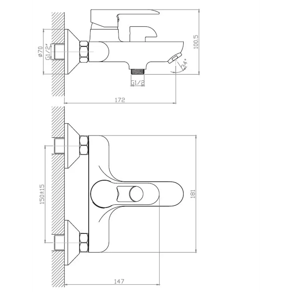 Смеситель для ванны Voda Sofia SO 54 STLM-2122504 - Вид №2