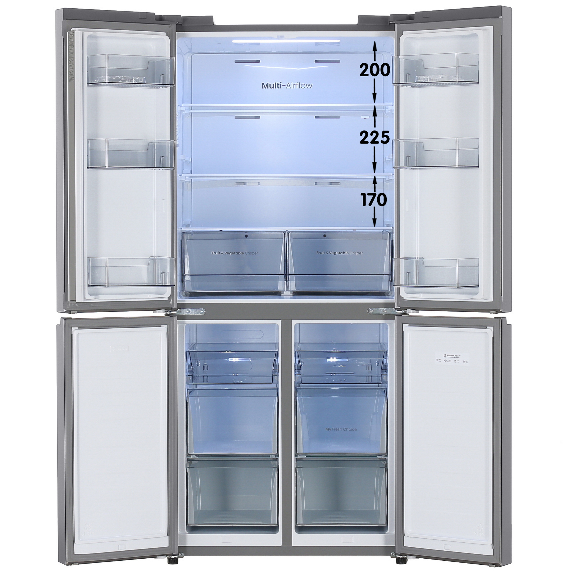 9090089 Холодильник многодверный   Hisense RQ5P470SEI1 серебристый STDN-0020104 - Вид №1