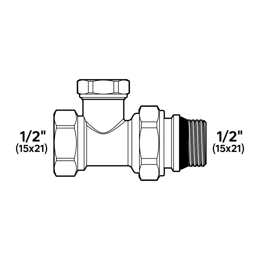 Клапан для радиатора прямой MONLID 1/2" латунь STLM-2103092 - Вид №5