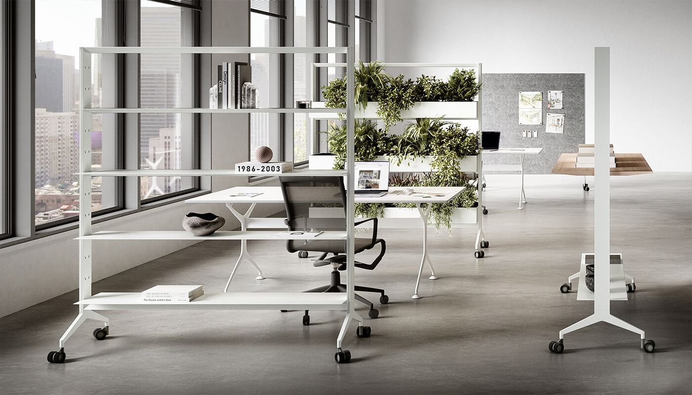 Алюминиевая офисная перегородка на колесах с ваннами для горшков Alias Aline Work ARCH-00052089 - Вид №2