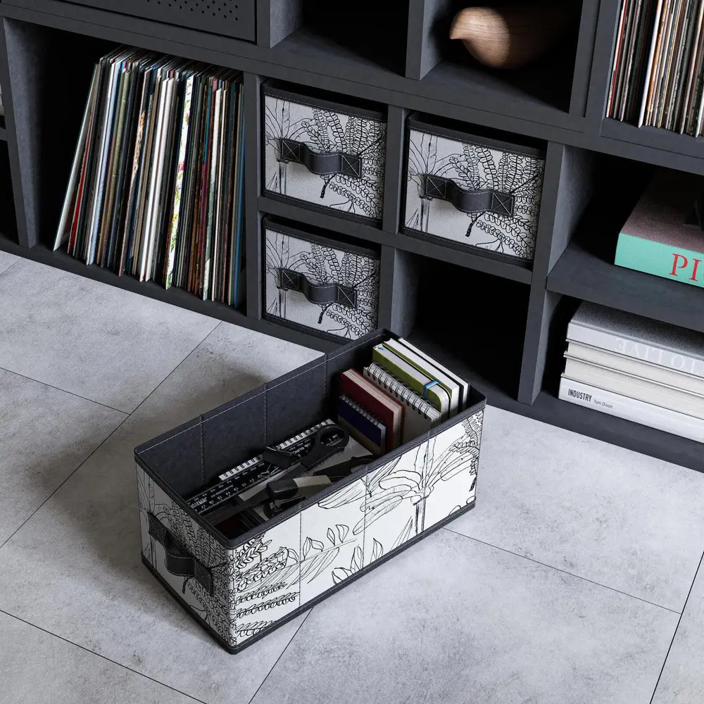 Короб Spaceo Kub 15x15x31 см 6.31 л полиэстер цвет черно-белый STLM-2033686 - Вид №2