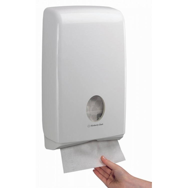 7024 Kimberly Clark Диспенсер для листовых бумажных полотенец белый Kimberly Clark Professional Aquarius Slimfold 7024 матовый  - Вид №4