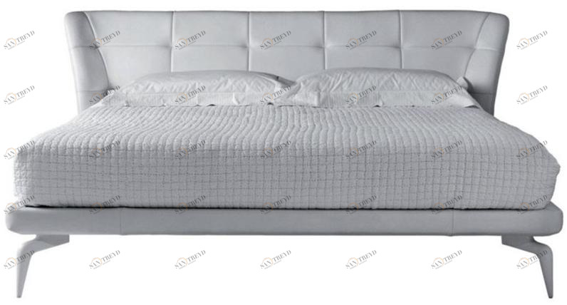 Driade Двуспальная кровать из кожи с обитым изголовьем Leeon sun-id-1508201