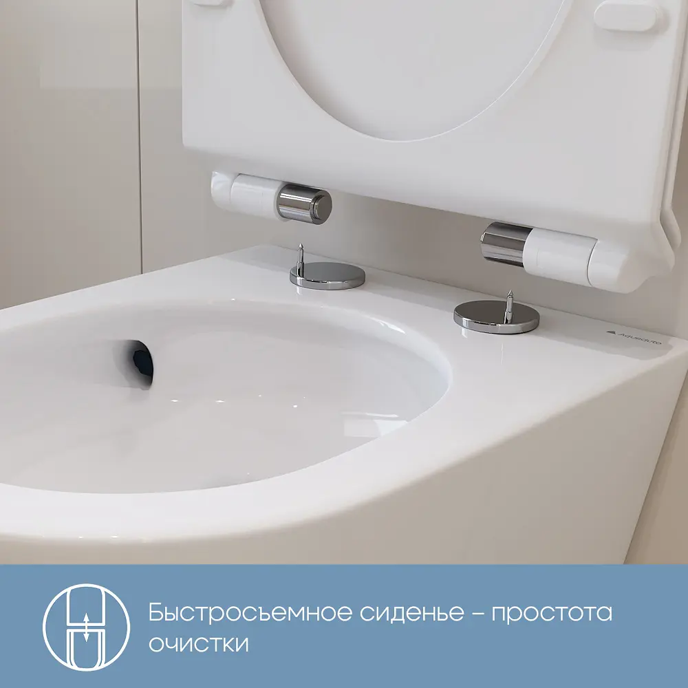 Комплект инсталляция с унитазом Tece Aqd Ovot S955203OV0110, с микролифтом, клавиша цвет белый 89389087 STLM-2181869 - Вид №4