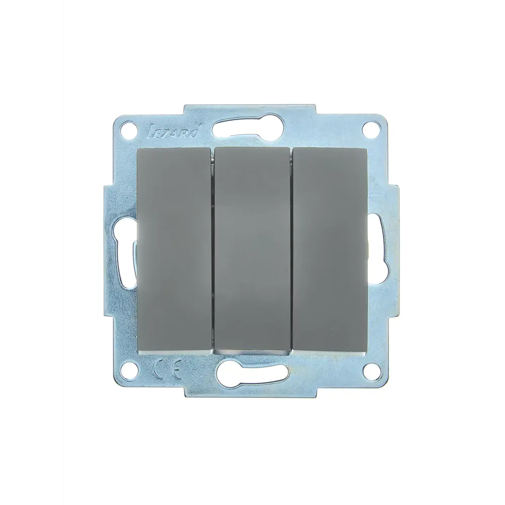 Выключатель встраиваемый Lezard Asti 3 клавиши цвет платина STLM-2195097