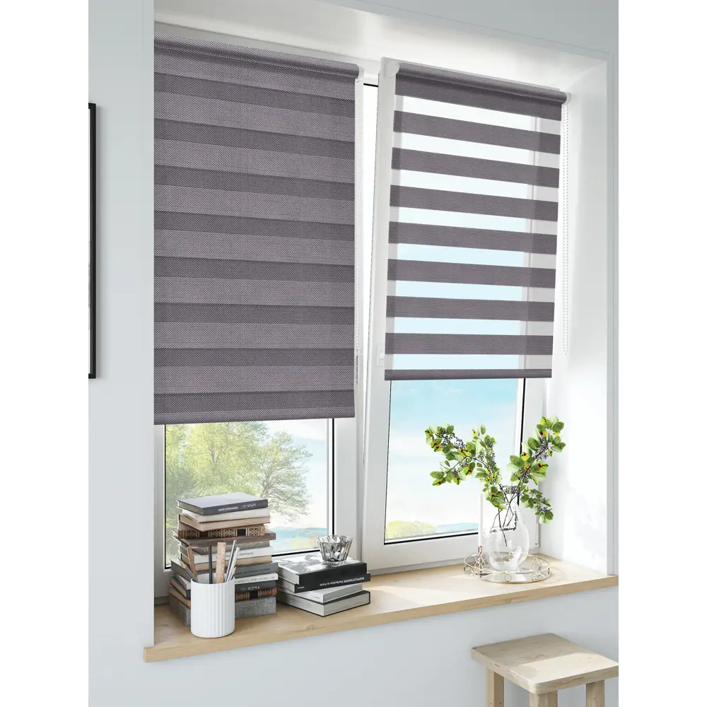 Штора рулонная день-ночь Liza 70x160 см серо-сиреневая MIAMOZA Коллекция 2024г STLM-2134392 - Вид №2