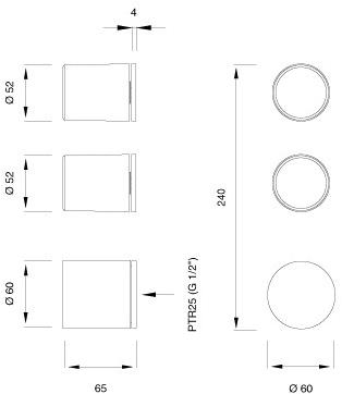 Ceadesign Термостатический смеситель и 2 крана открыть / закрыть Up & down Udt 76 - Вид №1