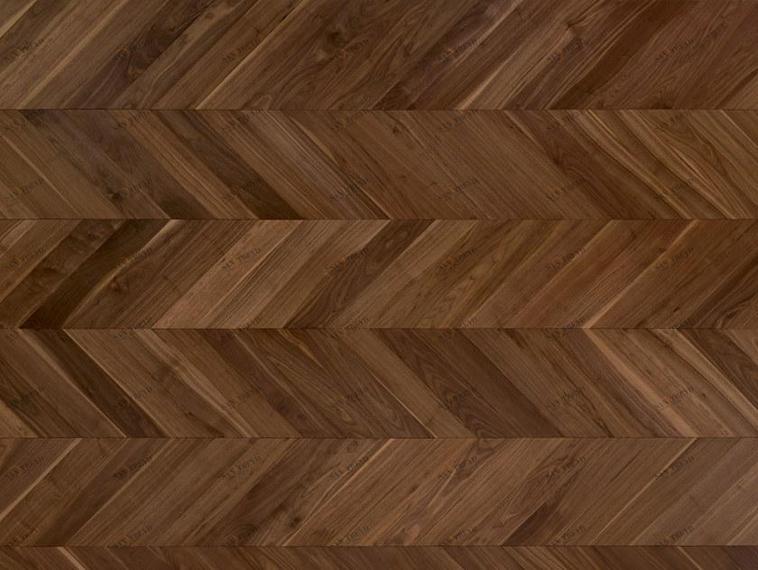 FOGLIE D'ORO Полированный пол из орехового дерева Chevron 45° sun-id-1453606