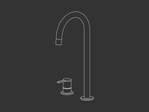 Смеситель для кухни с 2 отверстиями из нержавеющей стали с поворотным изливом