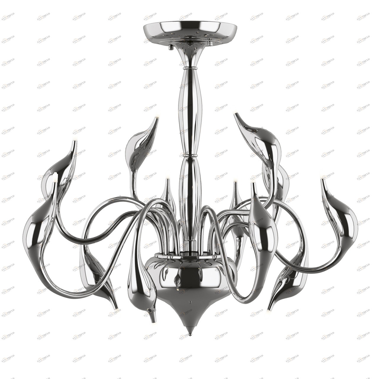 Потолочная люстра Lightstar Cigno Collo Ch 751024 LIGHTSTAR ДИЗАЙНЕРСКИЕ, CIGNO COLLO 058246 Хром 