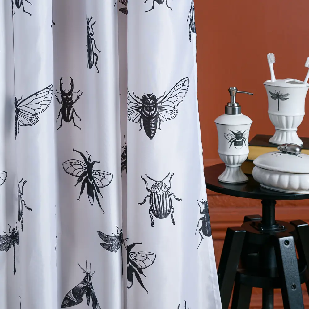 Штора для ванны Buzz Fauna 200x200 см, полиэстер, цвет белый-черный Santreyd STLM-2037006 - Вид №8