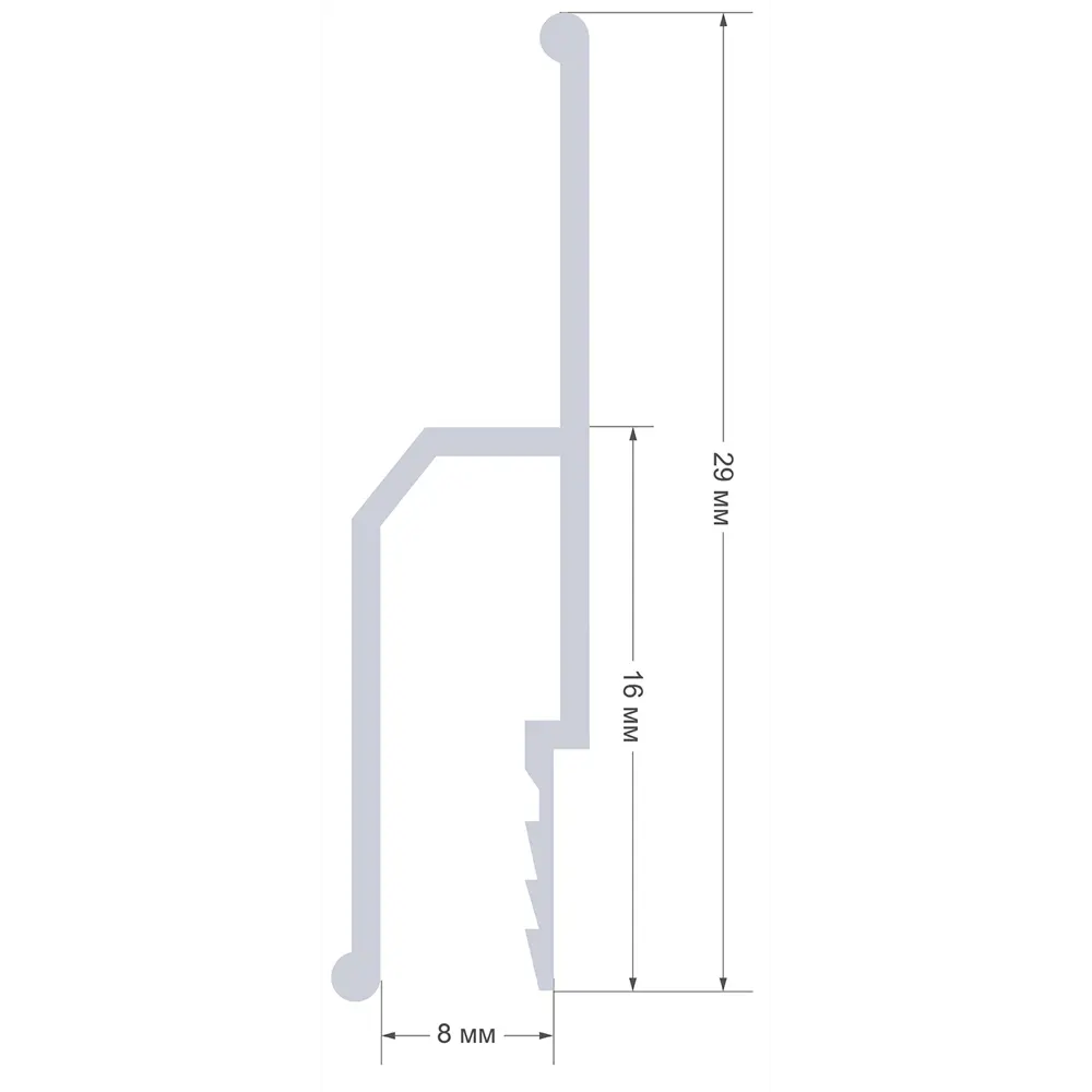 Профиль для натяжного потолка Apeyron алюминиевый 8x29 мм 2 м STLM-2117281 - Вид №2