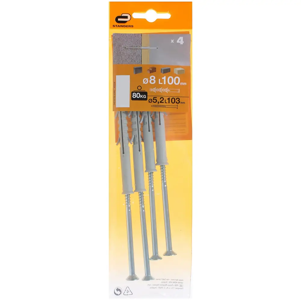 Дюбель-гвоздь оконный Standers 8x100 мм, 4 шт STLM-2106458 - Вид №3