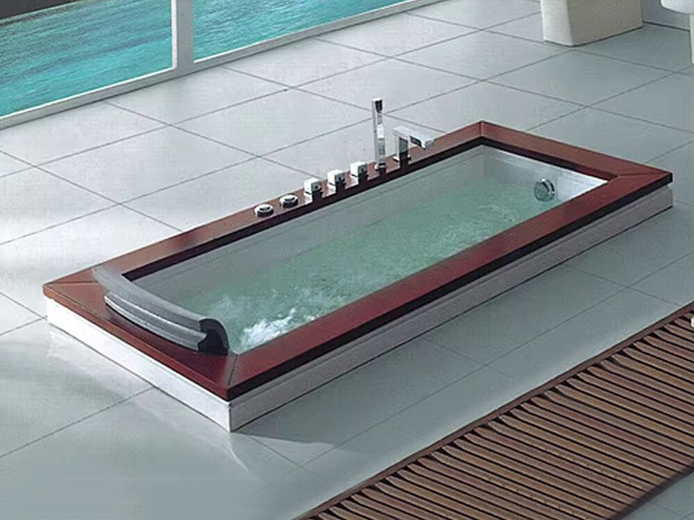 Встраиваемая акриловая прямоугольная ванна с гидромассажем Fontana Showers LIBOURNE ARCH-00005100