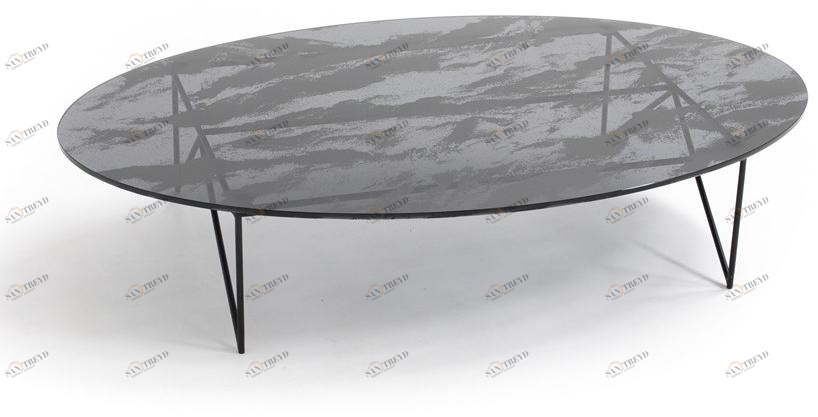 Moroso Овальный журнальный столик из стали и хрусталя Aerozeppelin sun-id-1498604