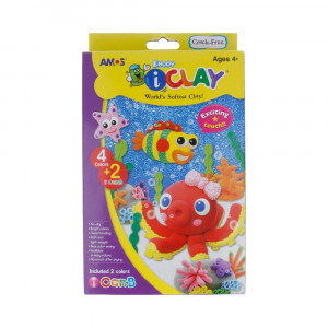 21703 Масса для лепки iClay и шариковый пластилин "Морские обитатели" масса 4 цвета, шариковый пластилин 2цвета 1/12 AMOS