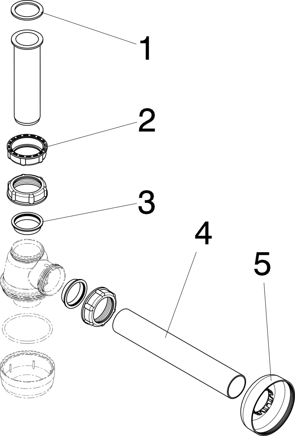 Канализационная арматура  Сифоны для умывальников и биде  Трапы для биде VIEGA 120 337 Модель 5555K  - Вид №3