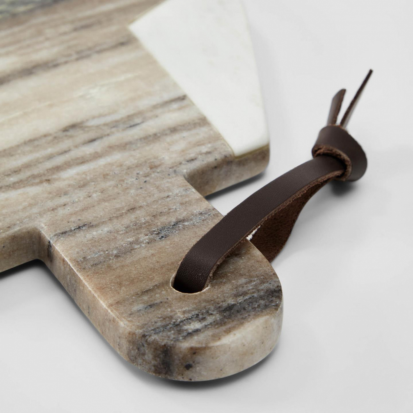 099829 Восьмиугольная сервировочная доска из серого и белого мрамора La Forma Vanina  - Вид №1