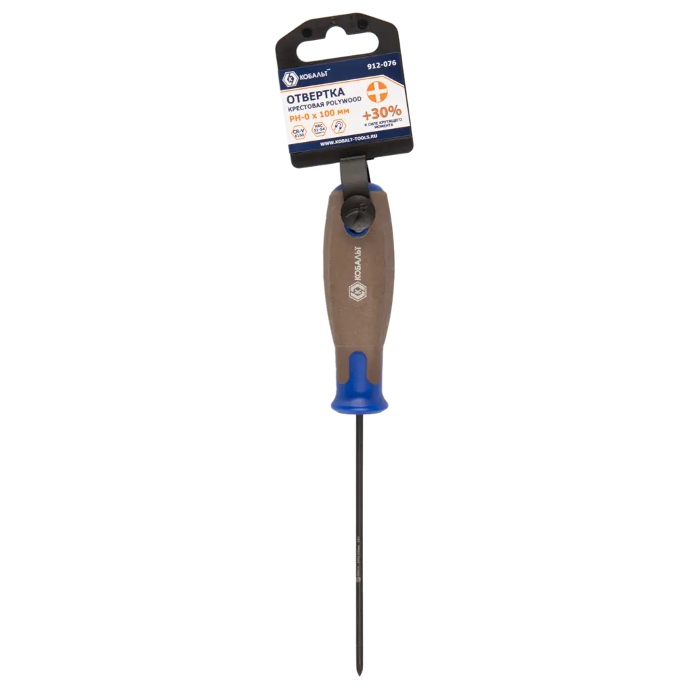 Крестовая отвертка Кобальт PH0x100 мм с магнитным наконечником 89373895 STLM-1346715 - Вид №2