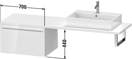 XL545403838 X-Large Шкафчик для консоли Доломитово-серый глянцевый лак Duravit - Вид №1