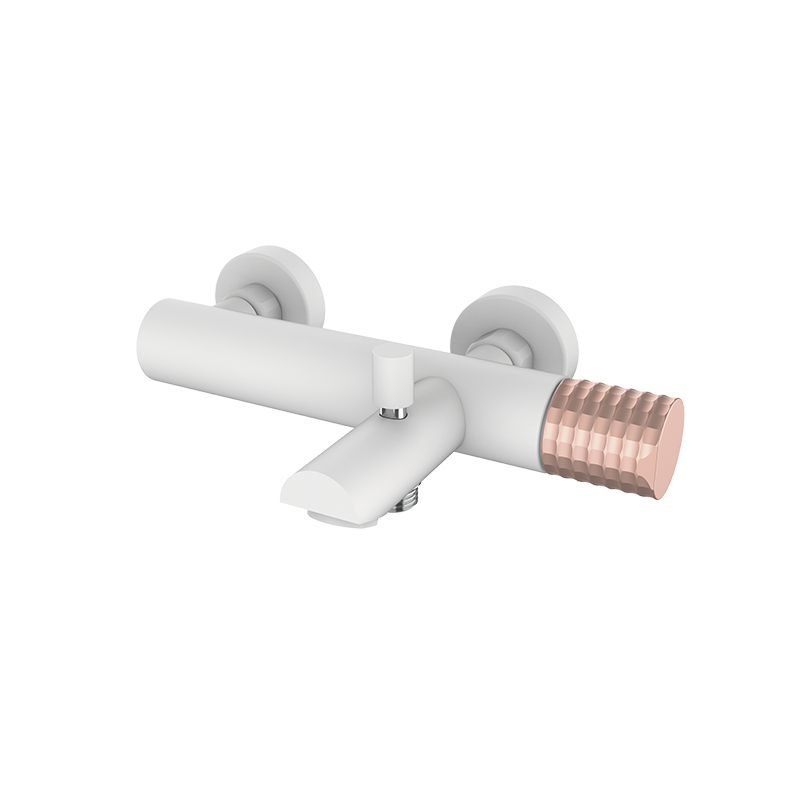 75224716 PREMIUM Белый смеситель ванна-душ Белая роза GRB MIXERS 