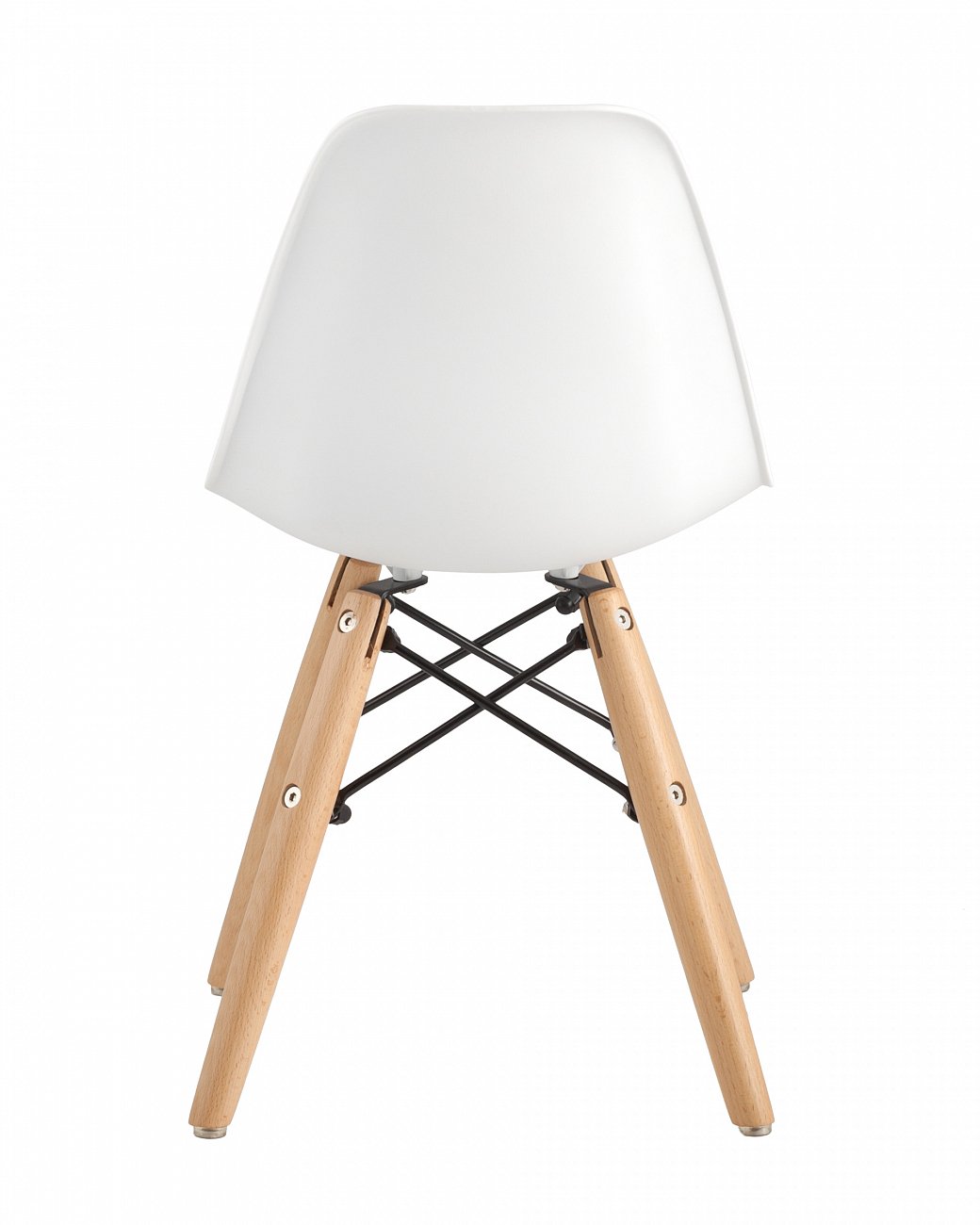 Стул со спинкой белый с деревянными ножками Eames Small EAMES ДИЗАЙНЕРСКИЕ, EAMES DSW ДЕТСКИЙ 00-3881996 Белый  - Вид №2